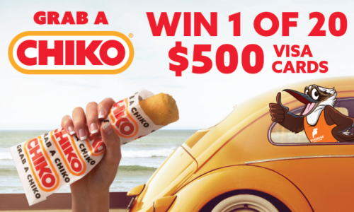Grab A Chiko Roll and Win 1 of 20 $500 Visa Cards Banner