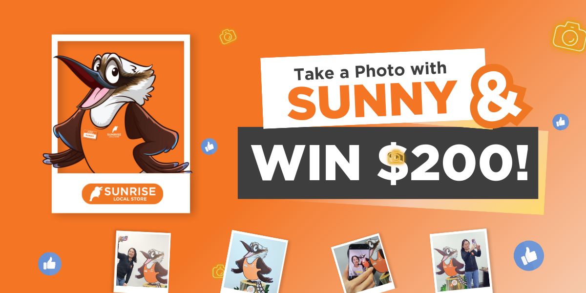 Take photoselfie with Sunny and win 200 Blog Banner