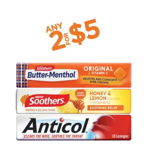 Butter Menthols Soothers or Anticol Varieties