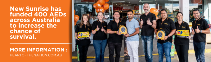 New Sunrise have funded 400 AEDs across Australia to increase the chance of survival