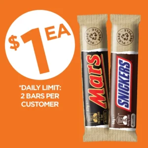 Mars or Snickers Medium Bars 44g 47g