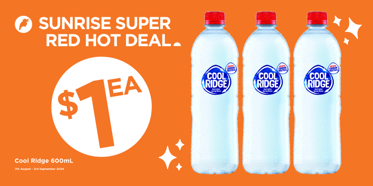 Cool Ridge $1 Water Sunrise Super Red Hot Deal