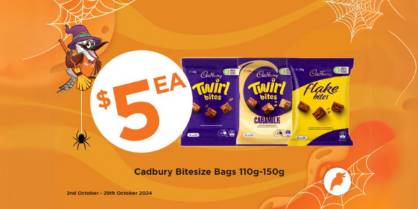 Get ready for a chocolatey delight with Cadbury Bitesize Bags for just $5 each!