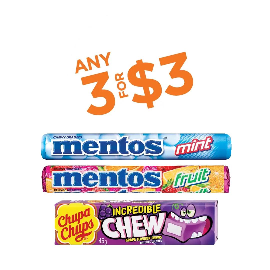 Mentos 37.5g or Chupa Chups