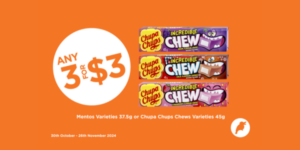 Buy any 3 Chupa Chews Varieties for $3 each _ Visit your nearest Sunrise Local Store