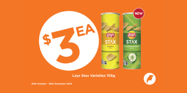 Stax Varieties for $3 each_ Visit your nearest Sunrise Local Store