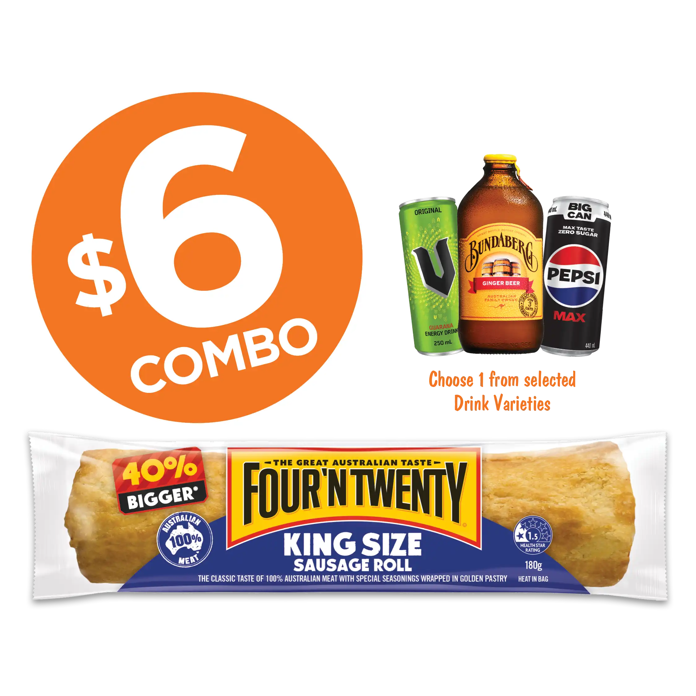 Four N Twenty Sausage Roll + Drink