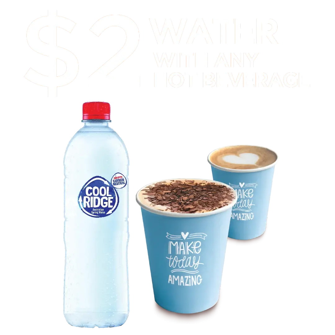Cool Ridge 600mL with any hot beverage