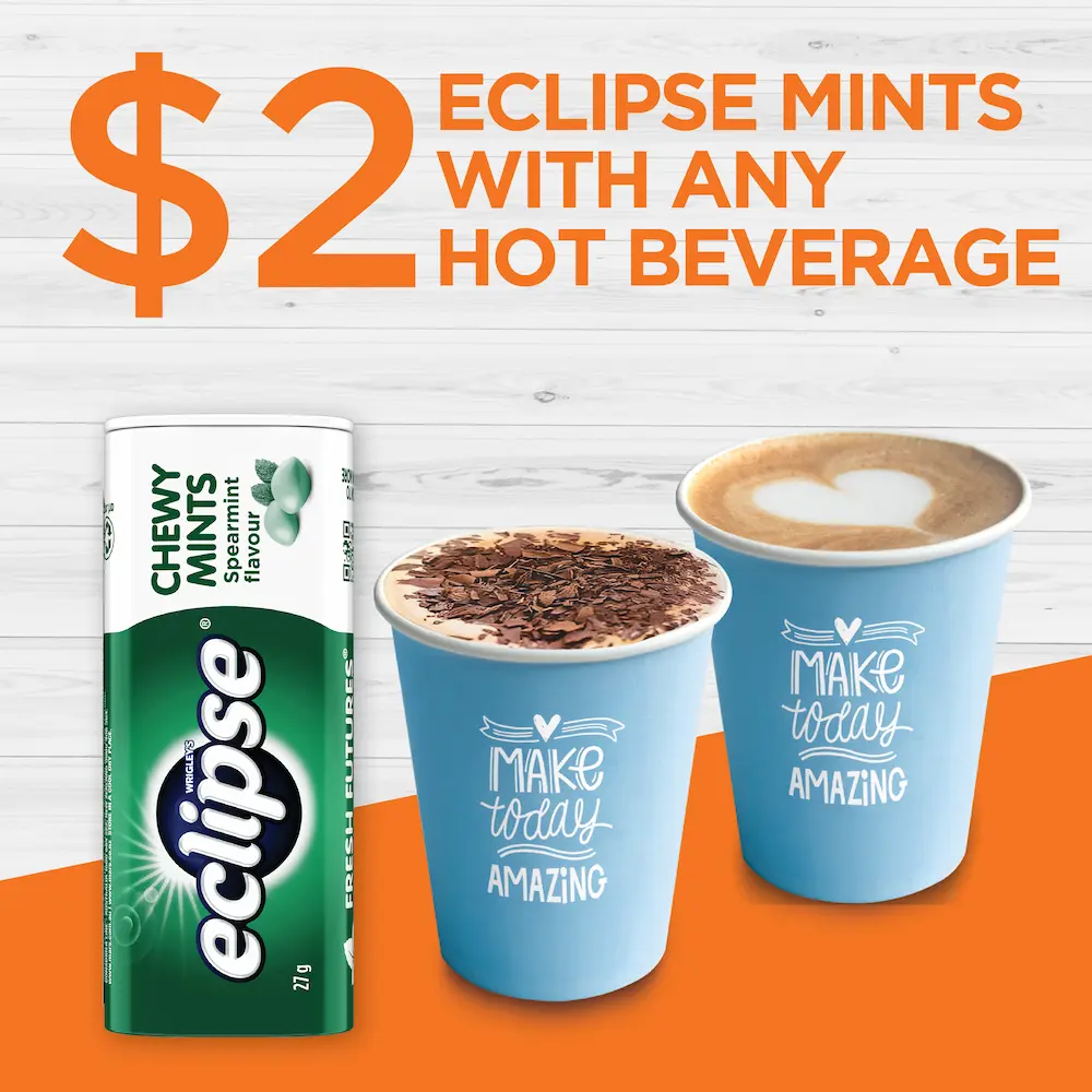 Eclipse mints with any hot beverage