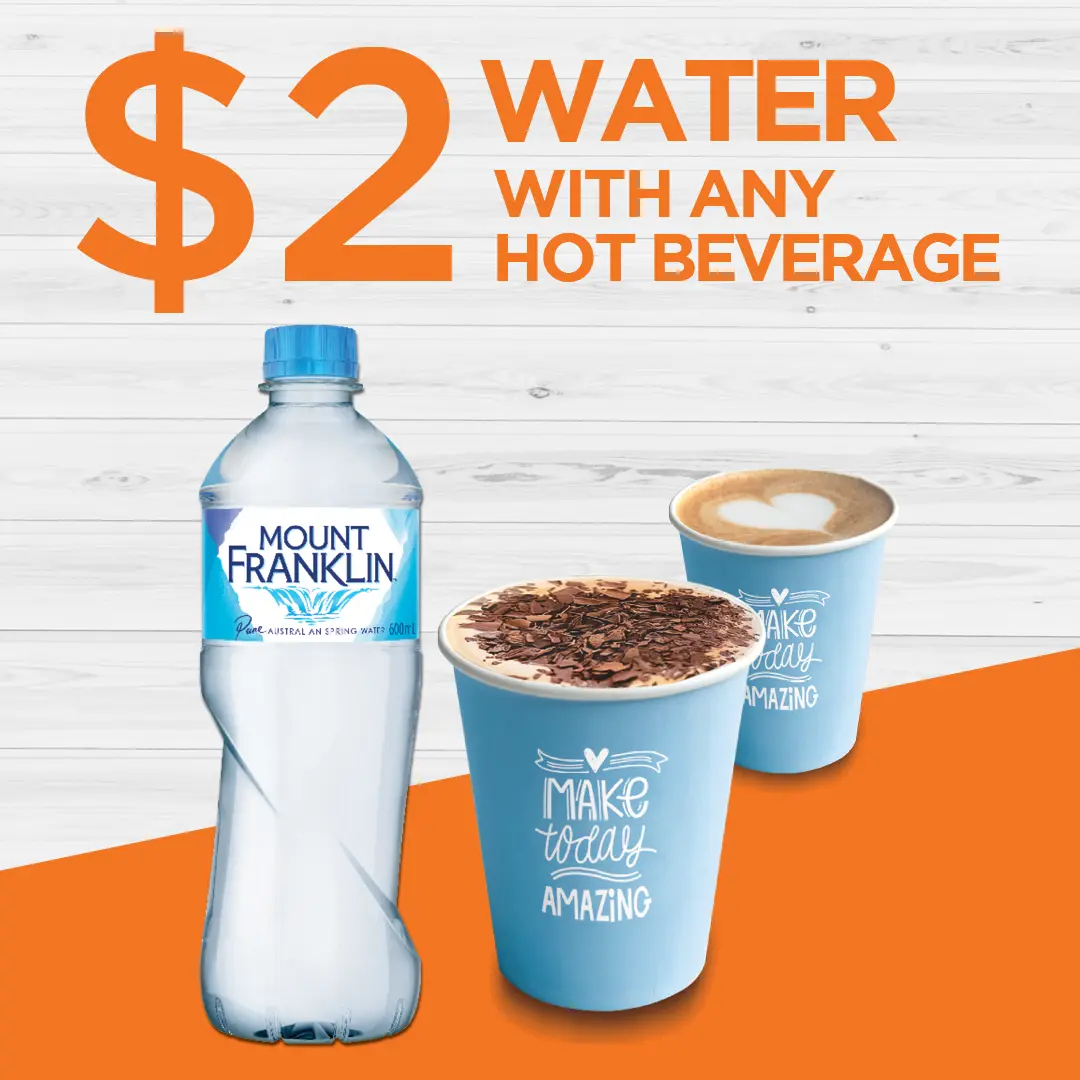 Mount Franklin 600mL with any hot beverage