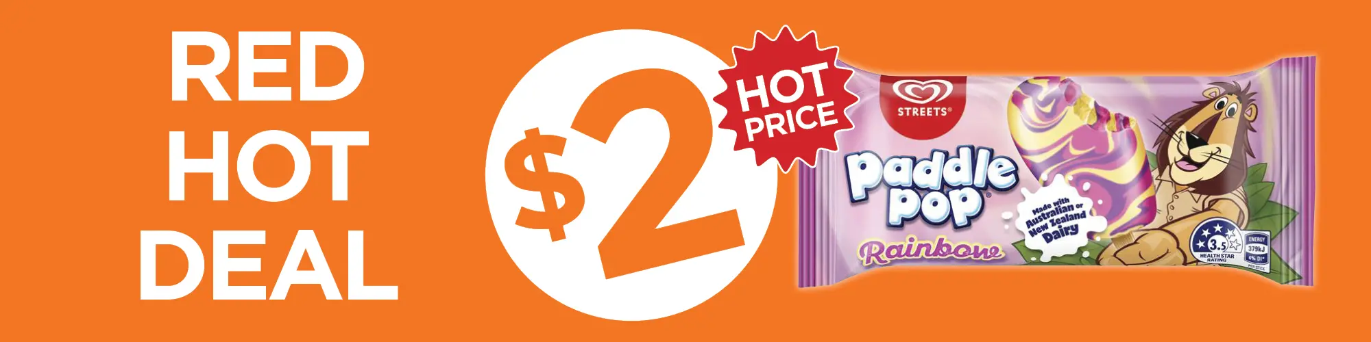 Paddle Pop Red Hot Deal $2