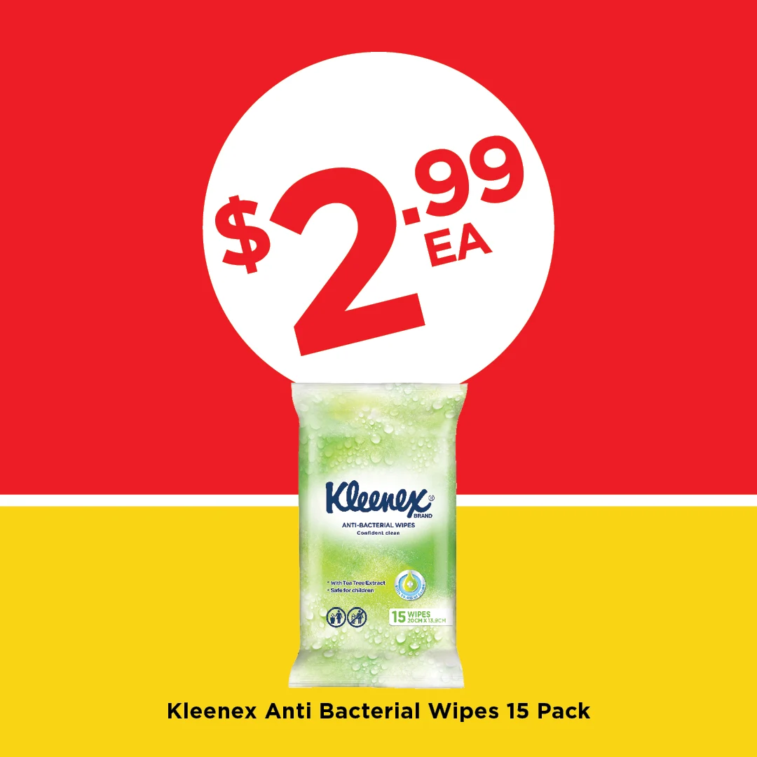 Kleenex Anti Bacterial Wipes 15 Pack Kleenex Anti Bacterial Wipes 15 Pack
