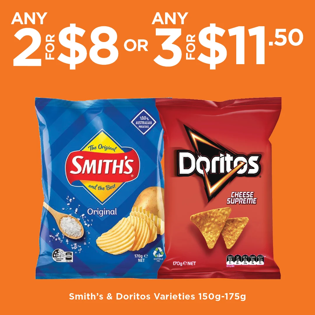 Smith's & Doritos Varieties 150g-175g Smith's & Doritos Varieties 150g-175g