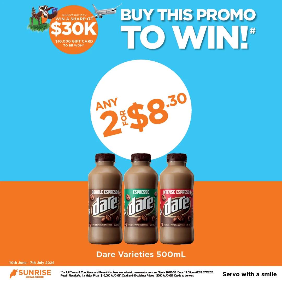 2 for $8.30 Dare 500ml 2 for $8.30 Dare 500ml