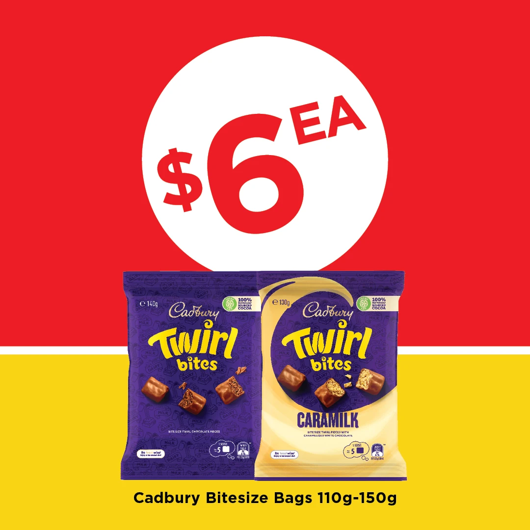 Cadbury Bitesize Bags 110g-150g Cadbury Bitesize Bags 110g-150g