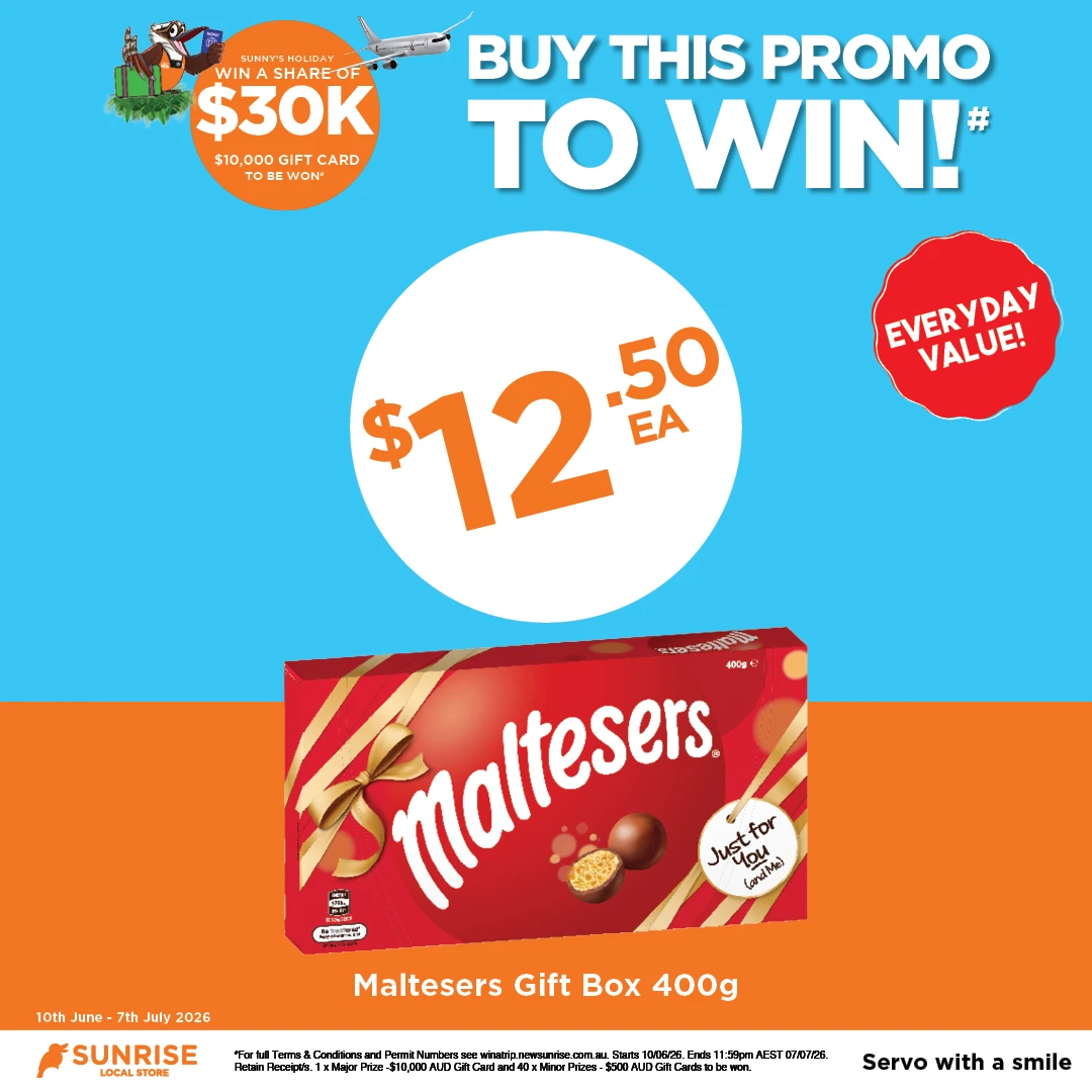 Malteser gift box 400g $12.50ea Malteser gift box 400g $12.50ea