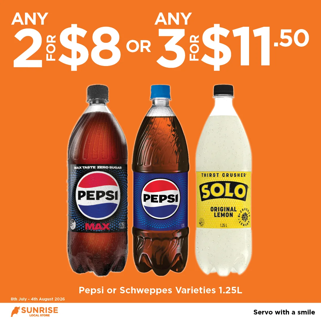 Pepsi or Schweppes Varieties 1.25L Pepsi or Schweppes Varieties 1.25L
