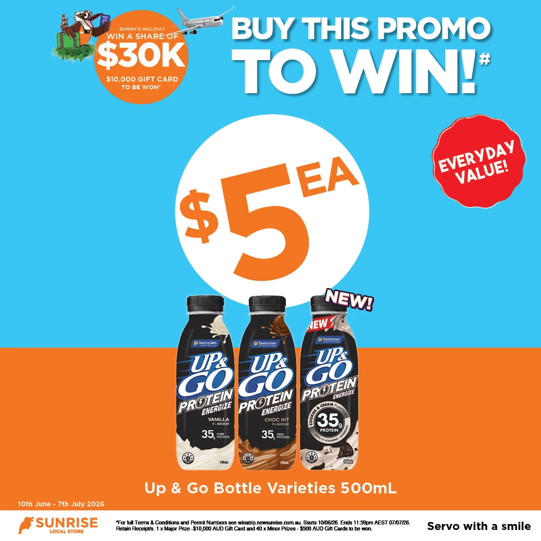 Up & Go bottle Varieties 500mL $5ea Up & Go bottle Varieties 500mL $5ea