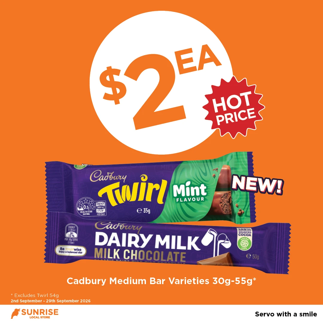 Cadbury Medium Bar Varieties 30g-55g Cadbury Medium Bar Varieties 30g-55g