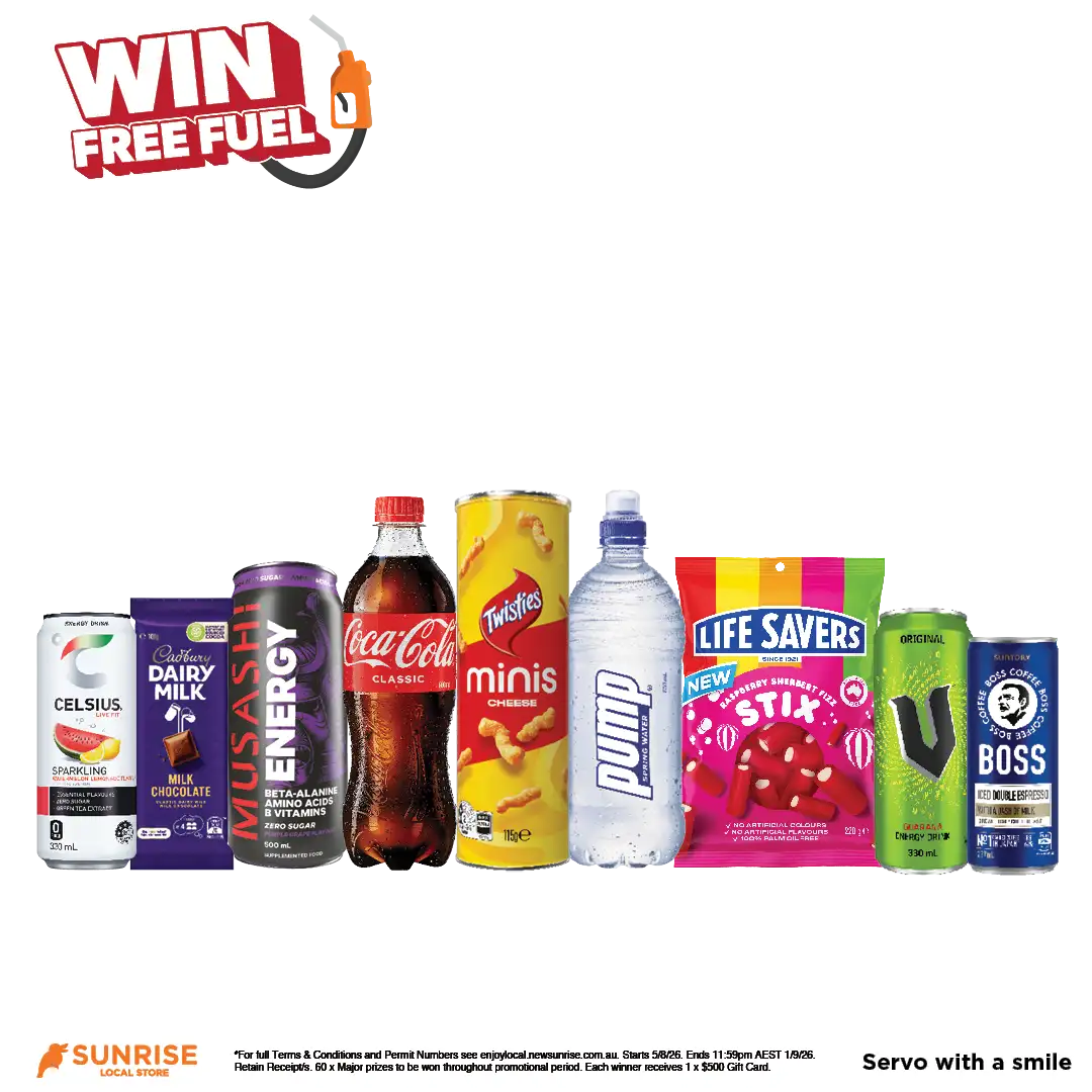 Coca-Cola, Twisties, Pump, Life Savers, V Energy, Boss Coffee, Musashi, Celsius · deal 2 for $7.50 or 3 for $10