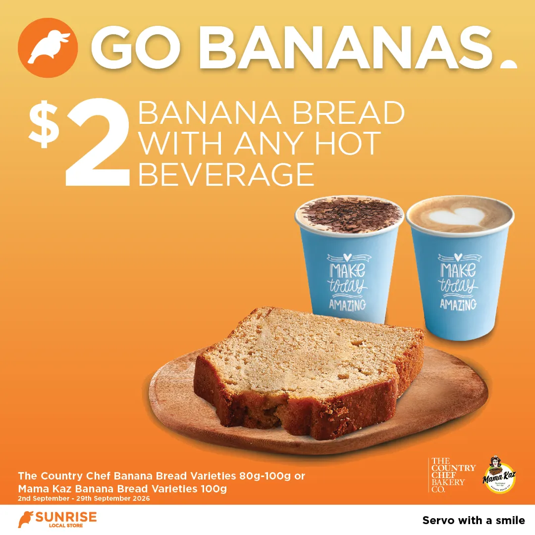 Mama Kaz Banana Bread 100g or The Country Chef Banana Bread 80g-100g Mama Kaz Banana Bread 100g or The Country Chef Banana Bread 80g-100g