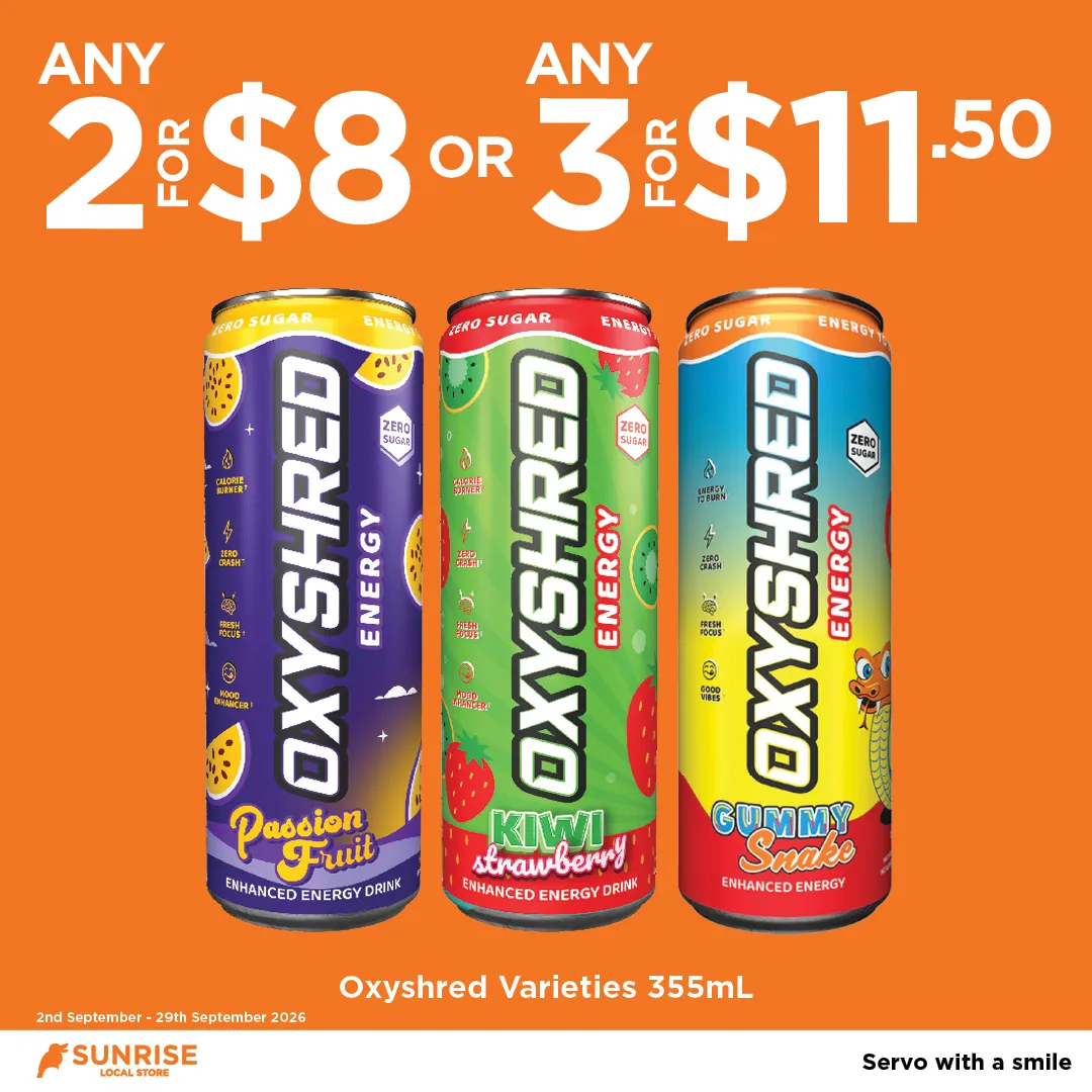 Oxyshred Varieties 355mL Oxyshred Varieties 355mL
